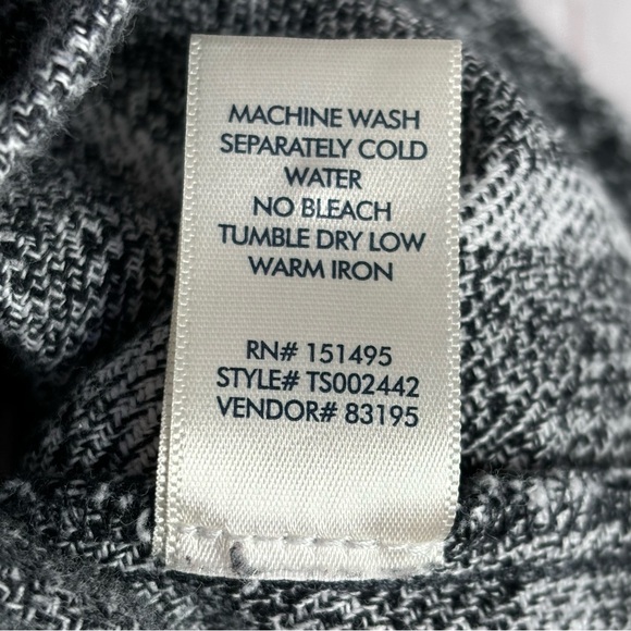 BKE from The Buckle Brushed Flannel Shirt Button Down Black White Eased Fit LRG - Picture 7 of 15